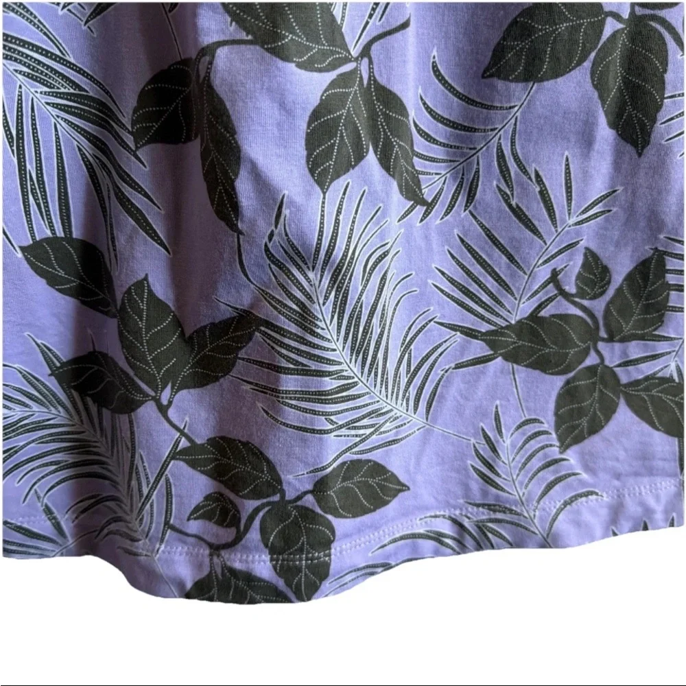 Lands' End Lavender Leaf Pattern Faux Wrap Midi A-Line Dress size 6/8 Small - Picture 5 of 7
